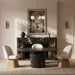 Marlowe - Linen Textured Fabric Upholstered Swivel Dining Side Chair - Stained Natural - Simple Home Plus