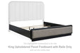 Rowanbeck - King Upholstered Panel Footboard with Rails - Gray / Black - Simple Home Plus