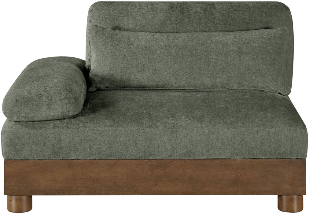 Turin - Chenille Fabric Upholstered Modular Arm Chair - Walnut Base - Simple Home Plus