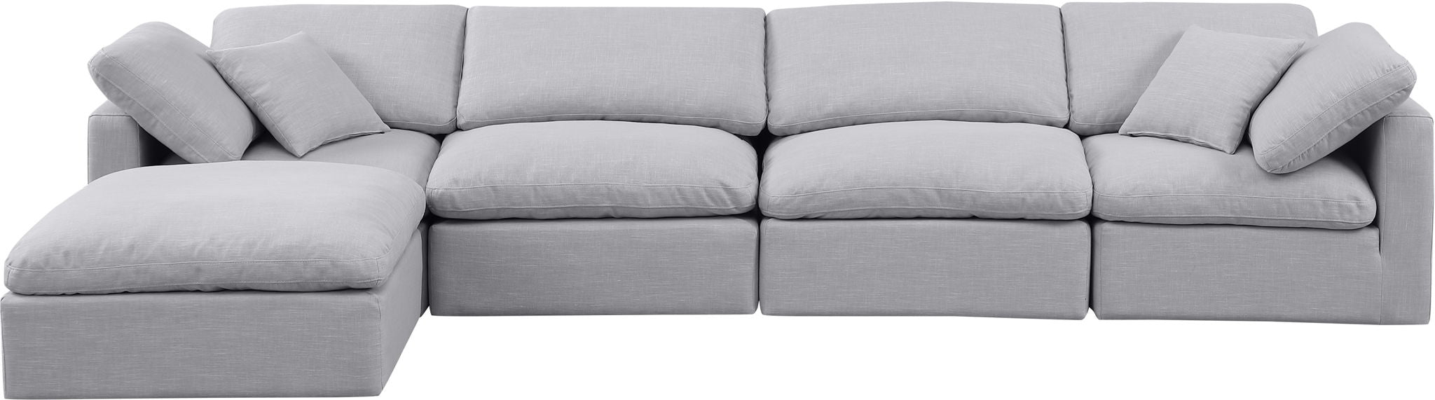 Indulge - Linen 5 Piece Modular Sectional With Chaise - Simple Home Plus
