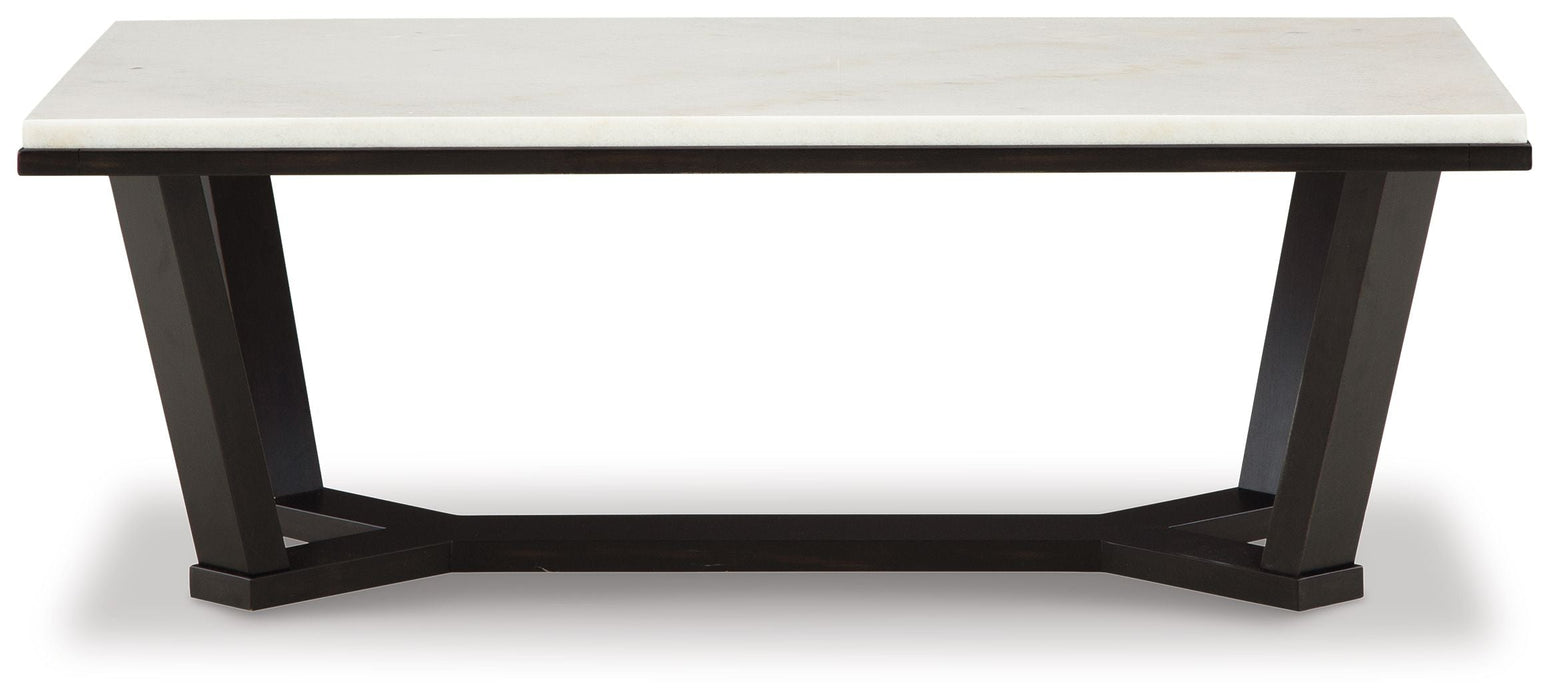 Fostead - White / Espresso - Rectangular Cocktail Table - Simple Home Plus