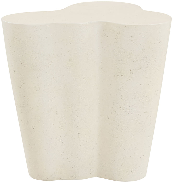 Monza - Concrete And Fiberglass Indoor / Outdoor End Table - Cream - Simple Home Plus
