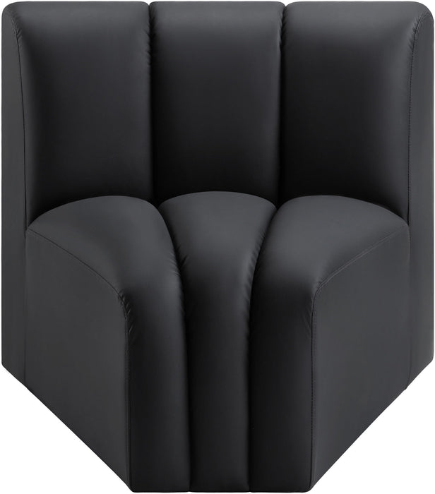Arc - Faux Leather Curved Corner Chair - Simple Home Plus