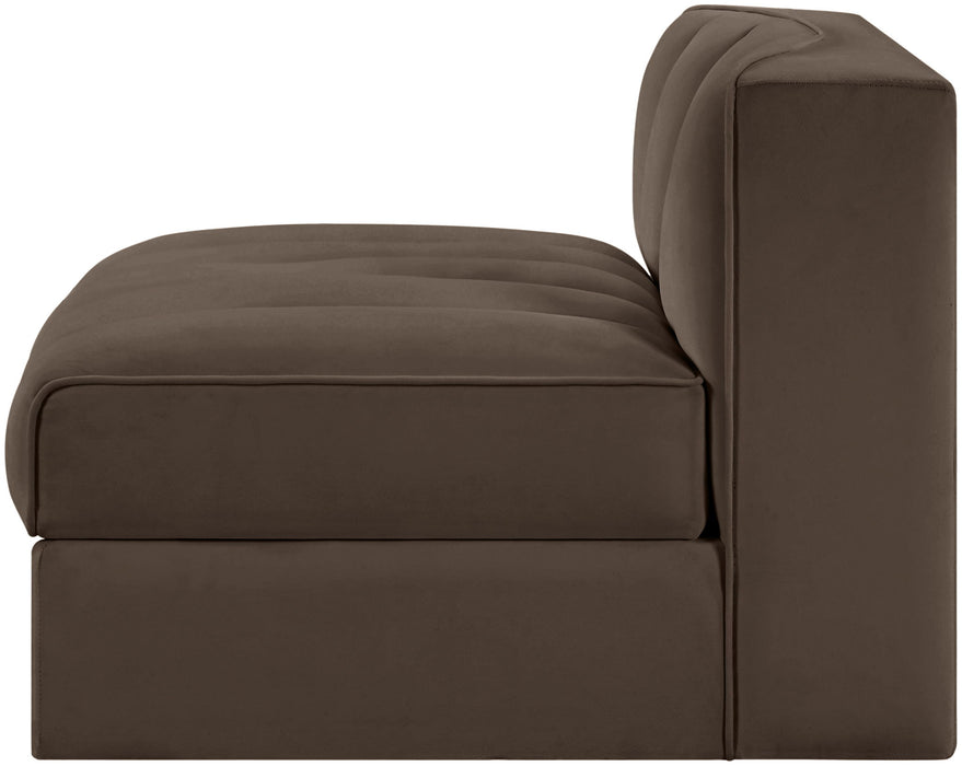 Rummi - Velvet Performance Fabric Upholstered Modular Armless Chair - Simple Home Plus
