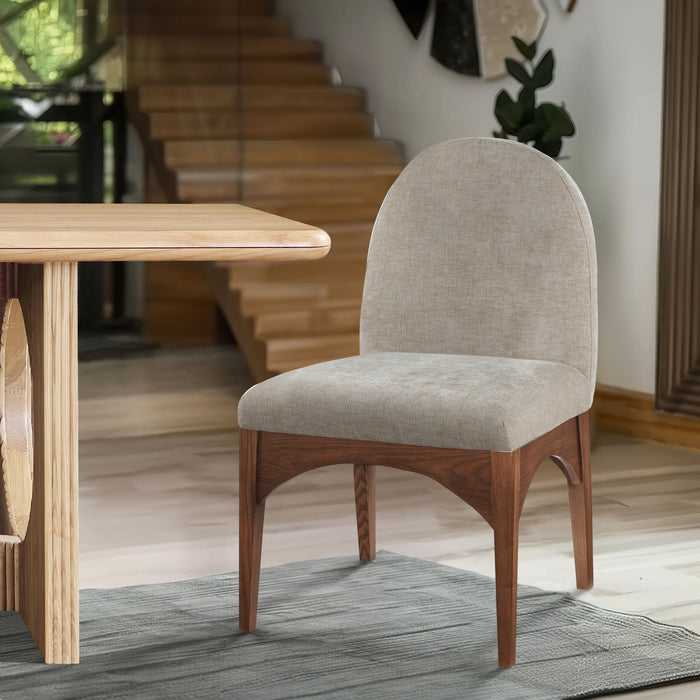 Waldorf - Chenille Dining Side Chair With Brown Legs - Simple Home Plus