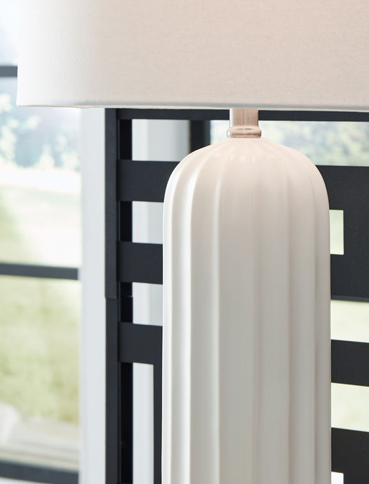 Clarkland - White - Ceramic Table Lamp (Set of 2) - Simple Home Plus