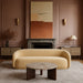 Varenna - Marble Top And Acacia Wood Base Coffee Table - Beige - Simple Home Plus
