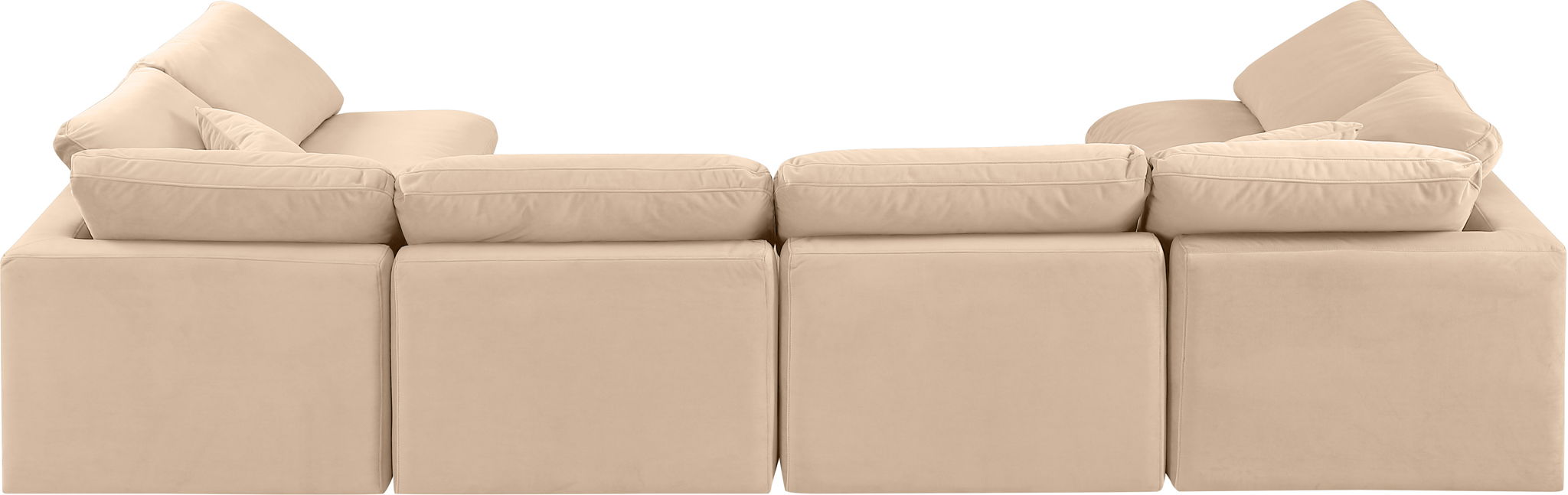 Indulge - Velvet 6 Piece Modular U-Shaped Sectional - Simple Home Plus