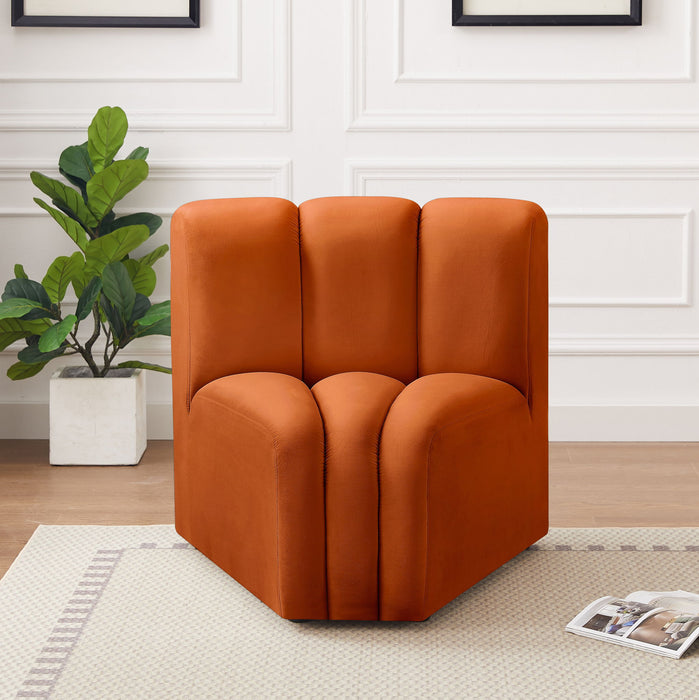 Arc - Velvet Curved Corner Chair - Simple Home Plus