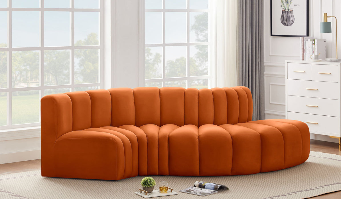 Arc - Velvet 4 Piece L-Shaped Modular Sofa - Simple Home Plus