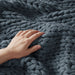 Chunky Double Knit - Handmade Throw - Indigo - Simple Home Plus