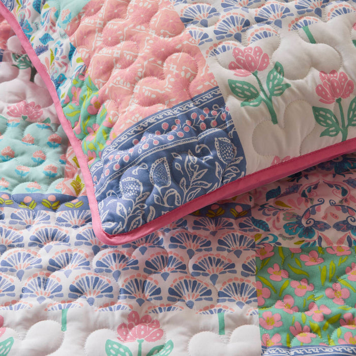 Nellie - Full/Queen 4 Piece Quilt Set - Pink - Simple Home Plus