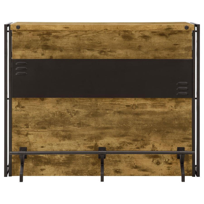 Renaldi - 3-Shelf Home Bar Wine Cabinet - Rustic Nutmeg - Simple Home Plus