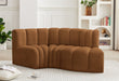 Arc - Velvet 3 Piece Modular L-Shaped Sofa - Saddle - Simple Home Plus