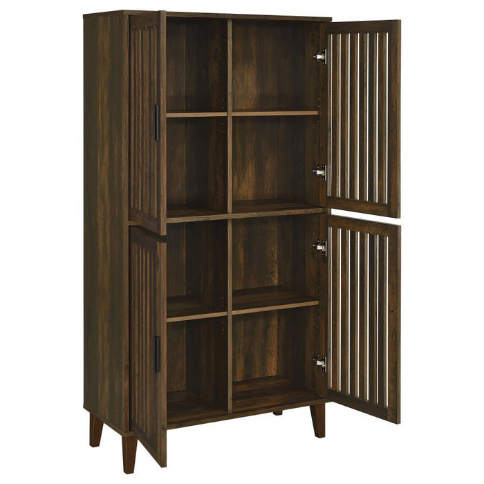 Elouise - 4 Door Engineered Wood Tall Accent Cabinet - Dark Pine - Simple Home Plus
