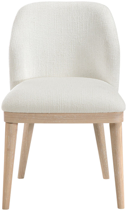 Valeo - Linen Textured Fabric Upholstered Dining Chair (Set of 2) - Painted Natural Base - Simple Home Plus