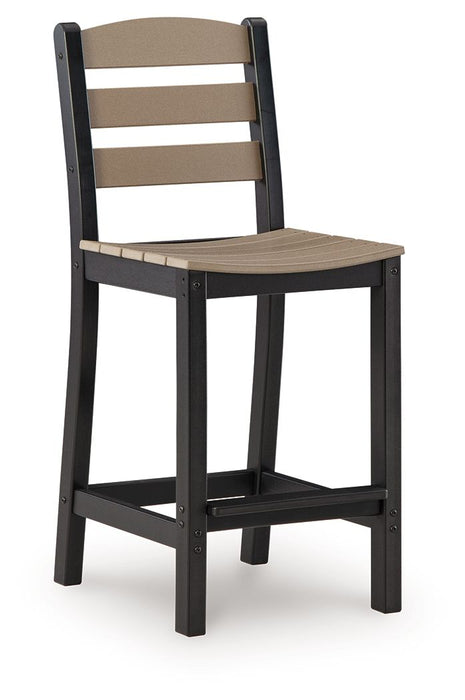 Shoreline Beach - Outdoor Counter Table And 2 Barstools (Set of 3) - Black / Beige - Simple Home Plus