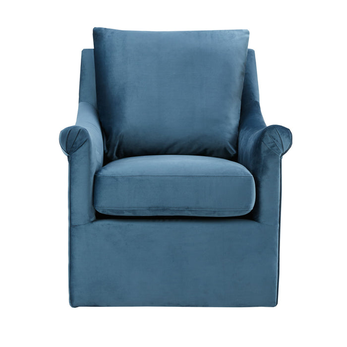 Deanna - Upholstered Swivel Accent Chair - Blue - Simple Home Plus