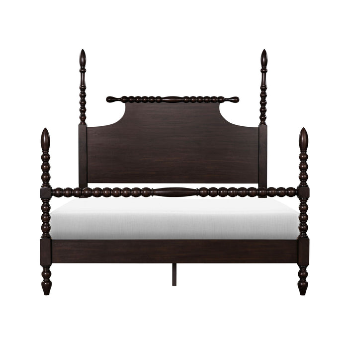 Beckett - Full Turned Wood Spindle Bed - Morocco Brown - Simple Home Plus