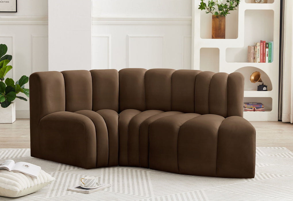 Arc - Velvet 3 Piece Modular L-Shaped Sofa - Simple Home Plus