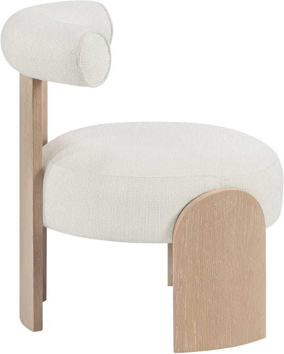 Calder - Linen Textured Fabric Upholstered Accent Chair - Painted Natural Base - Simple Home Plus