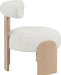 Calder - Linen Textured Fabric Upholstered Accent Chair - Painted Natural Base - Simple Home Plus