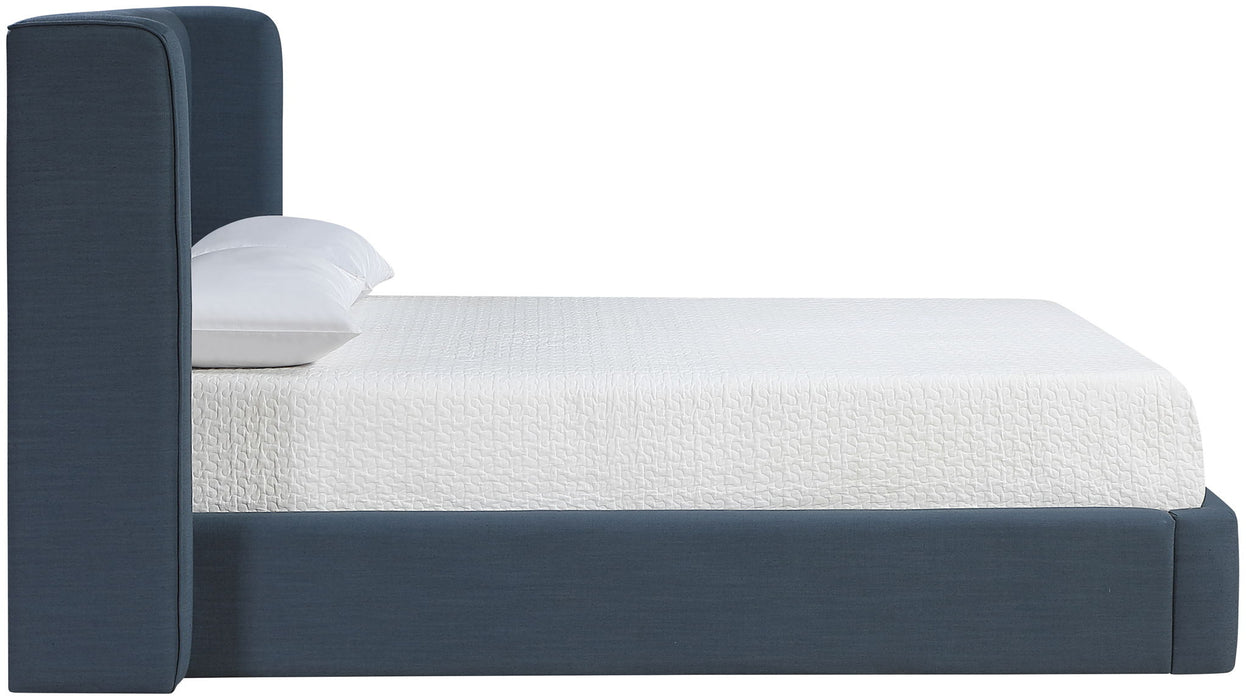 Kendall - Linen Textured Fabric Upholstered Bed - Simple Home Plus