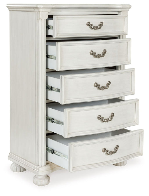 Montelaine - Antique White - Five Drawer Chest - Simple Home Plus