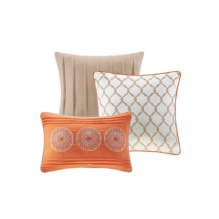 Tangiers - 6 Piece Reversible Coverlet Set - Orange - Simple Home Plus