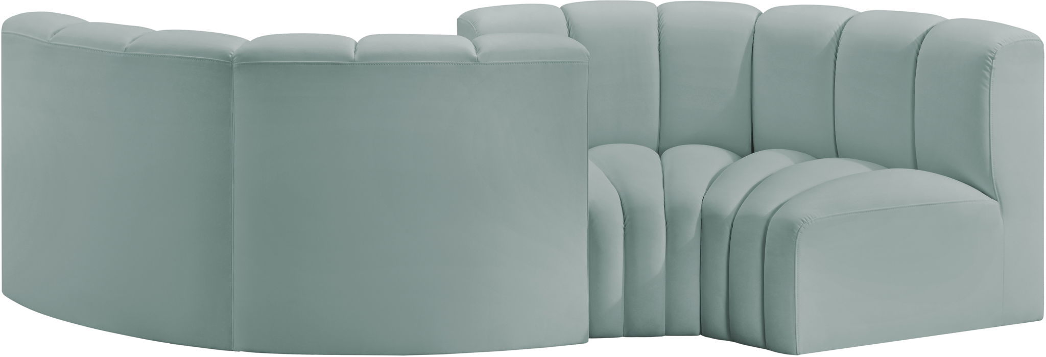 Arc - Faux Leather 4 Piece Curved Modular Sofa - Simple Home Plus