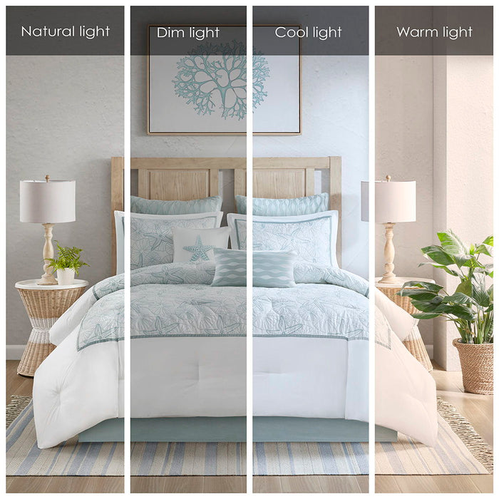 Maya Bay - California King Comforter Set - White - Simple Home Plus