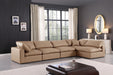 Comfy - 5 Piece Faux Leather Modular Sectional - Tan - Simple Home Plus