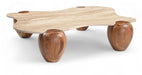 Liona - Marble And Acacia Wood Coffee Table - Simple Home Plus