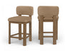 Paloma - Faux Leather Upholstered Counter Stool (Set of 2) - Brown Frame - Simple Home Plus