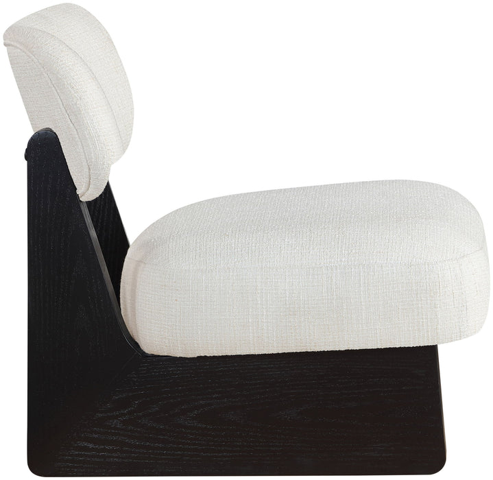 Vetra - Linen Textured Fabric Upholstered Accent Chair With Black Base - Simple Home Plus