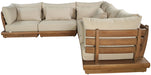 Mirella - 5 Piece Water Resistant Fabric Upholstered Outdoor Patio Modular Sectional - Simple Home Plus