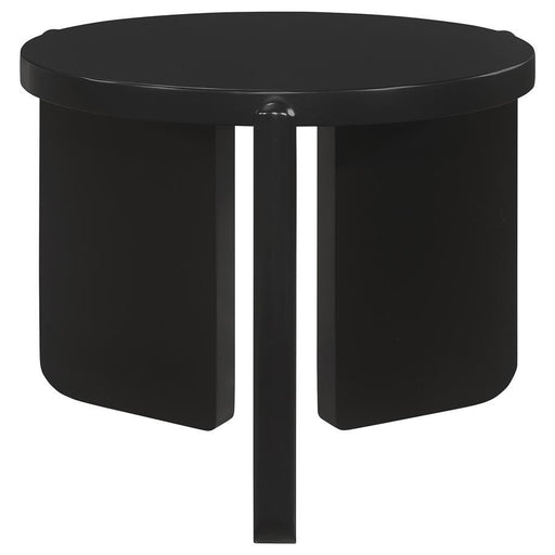 Cordova - Round Solid Wood End Table - Black - Simple Home Plus