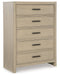 Calmoro - Five Drawer Chest - Gray - Simple Home Plus