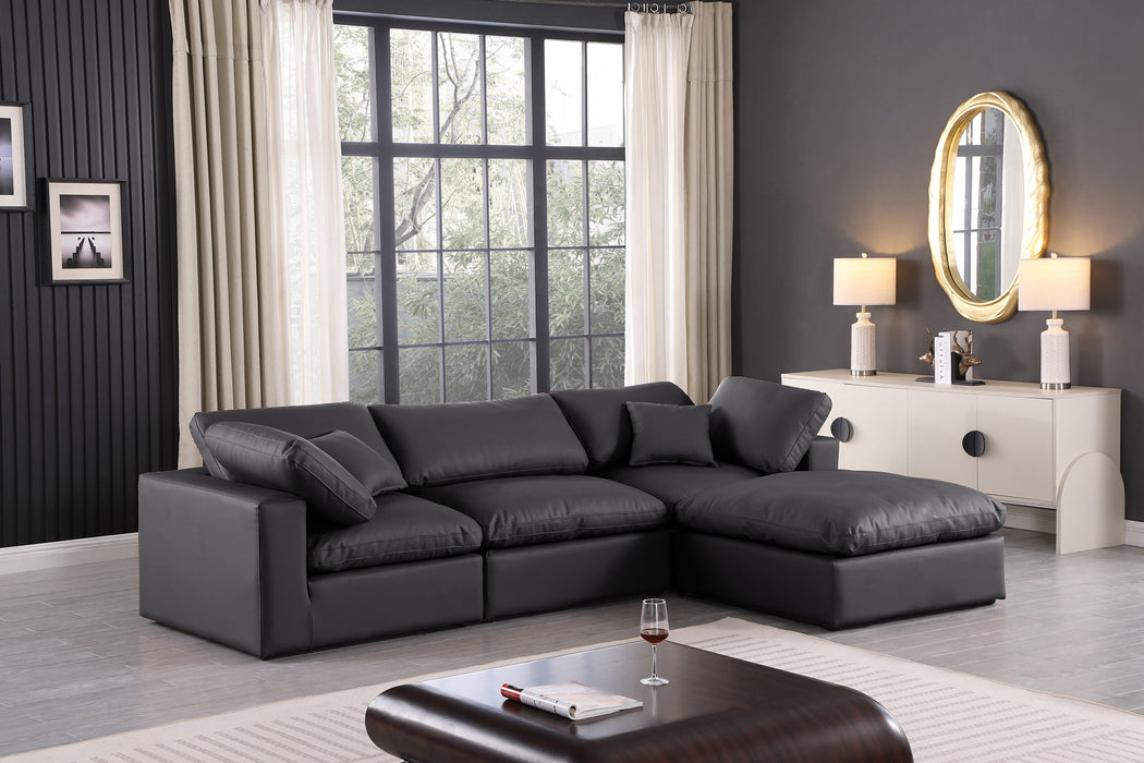 Comfy - 4 Piece Faux Leather Modular Sectional With Chaise - Simple Home Plus