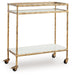 Plattfield - Antique Gold Finish - Bar Cart - Simple Home Plus