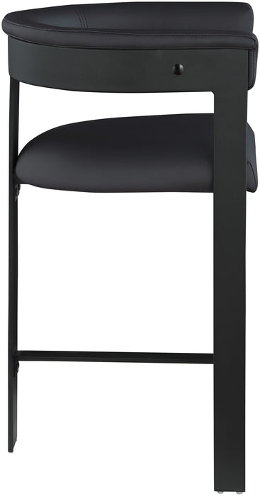 Romeo - Faux Leather Counter Stool With Black Base (Set of 2) - Simple Home Plus