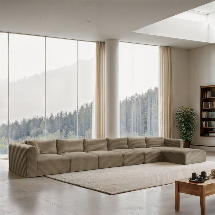Shaggy - Fabric 6 Piece Modular Sectional With Chaise - Simple Home Plus