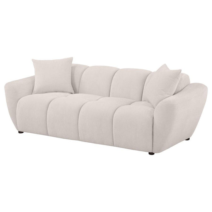 Destino - Chenille Upholstered Splayed Arm Sofa - Greige - Simple Home Plus
