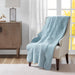 Tuscany - Oversized Quilted Throw With Scalloped Edges - Blue - Simple Home Plus