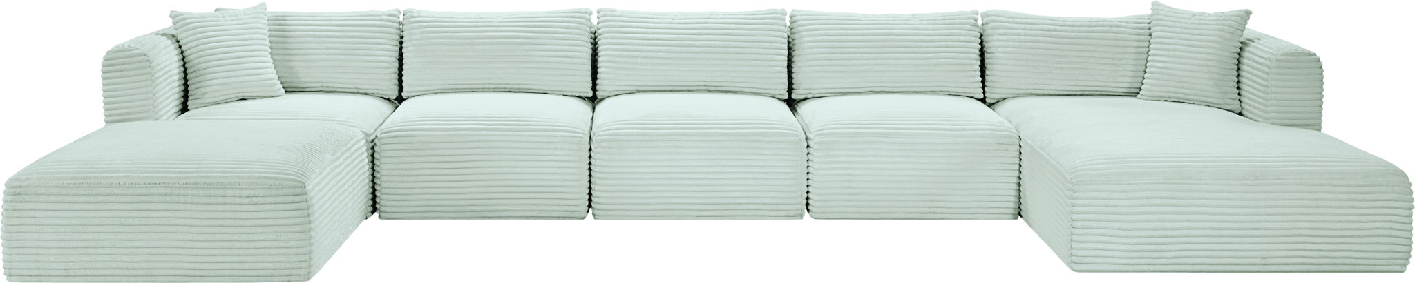 Shaggy - 6 Piece Modular Sectional With Chaise And Ottoman - Simple Home Plus