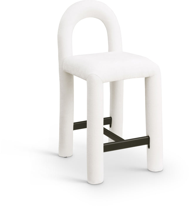 Amari - Chenille Fabric Stool - Simple Home Plus