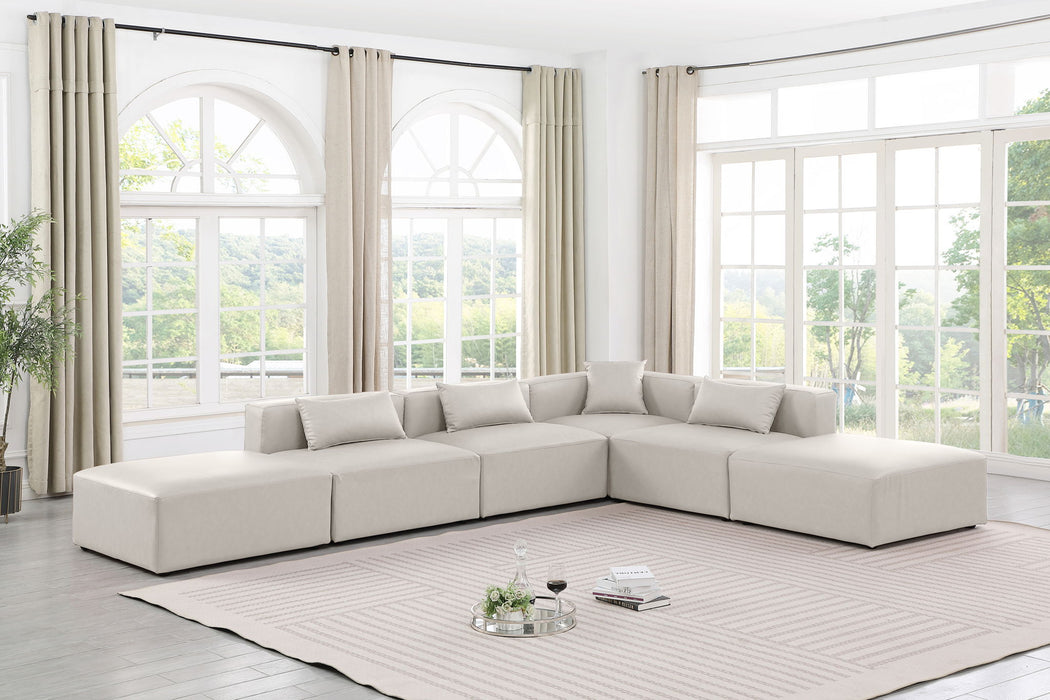 Cube - 6 Piece Modular Corner Armless Sectional - Simple Home Plus