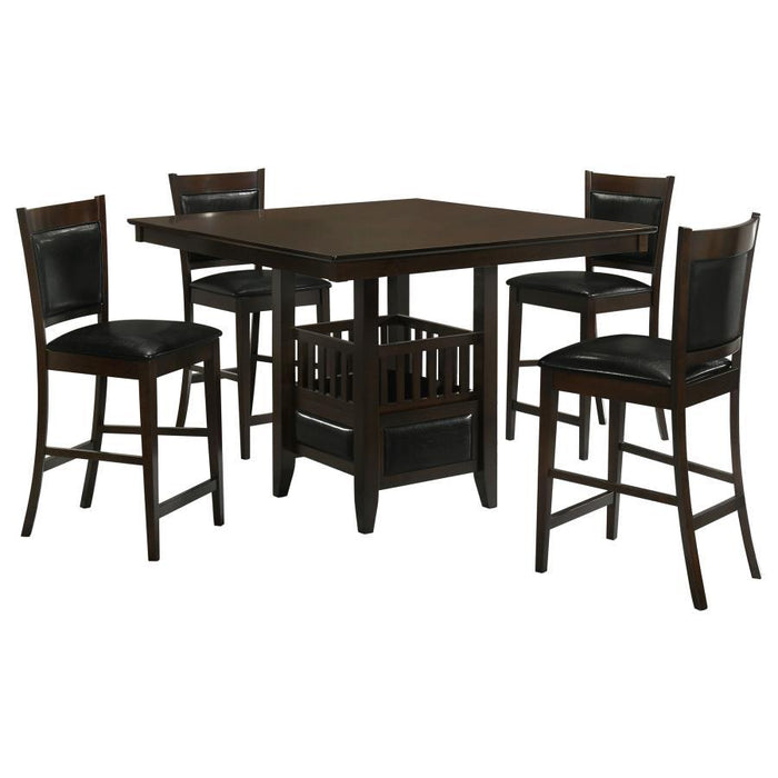 Jaden - 5 Piece Square Counter Height Dining Set - Espresso - Simple Home Plus