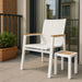 Nizuc - Outdoor Patio Dining Arm Chair With White Frame And Natural Arms (Set of 2) - Simple Home Plus