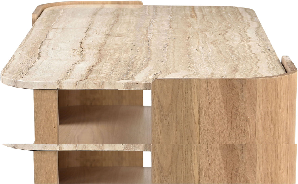 Calabria - Marble And Oak Wood Table - Simple Home Plus